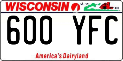 WI license plate 600YFC