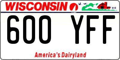 WI license plate 600YFF