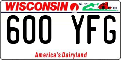 WI license plate 600YFG