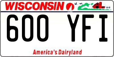 WI license plate 600YFI