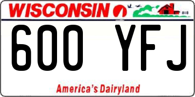 WI license plate 600YFJ