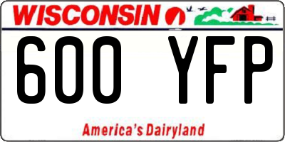 WI license plate 600YFP
