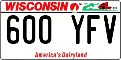 WI license plate 600YFV