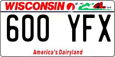 WI license plate 600YFX