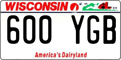 WI license plate 600YGB