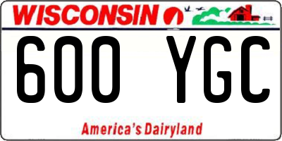 WI license plate 600YGC