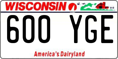 WI license plate 600YGE