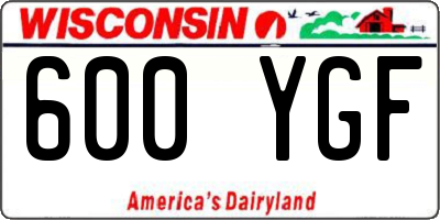 WI license plate 600YGF