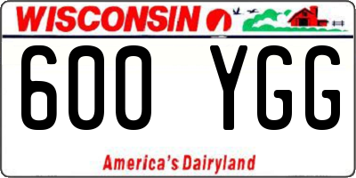 WI license plate 600YGG