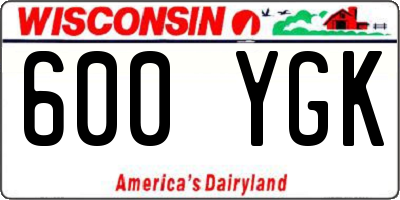 WI license plate 600YGK