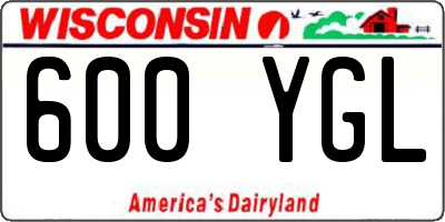 WI license plate 600YGL