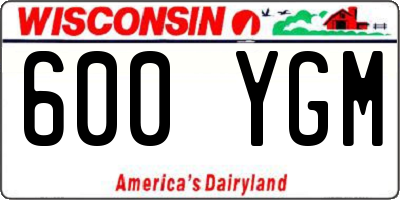 WI license plate 600YGM