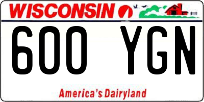 WI license plate 600YGN