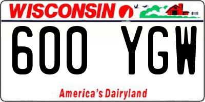 WI license plate 600YGW