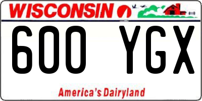 WI license plate 600YGX