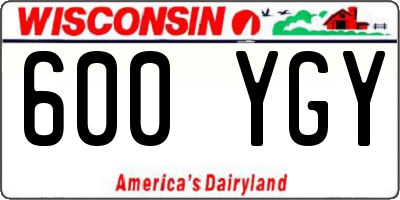 WI license plate 600YGY