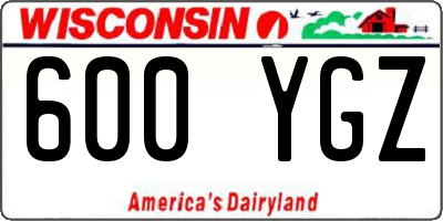 WI license plate 600YGZ