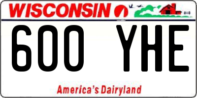 WI license plate 600YHE