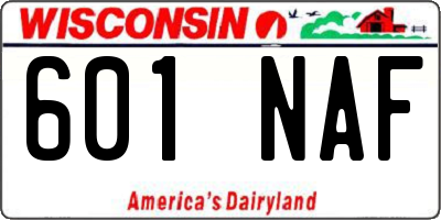 WI license plate 601NAF