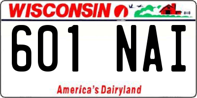 WI license plate 601NAI