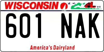 WI license plate 601NAK