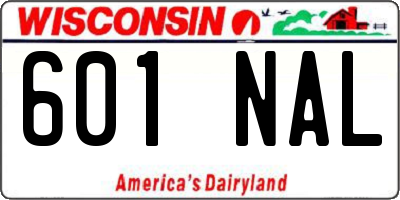WI license plate 601NAL