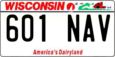 WI license plate 601NAV