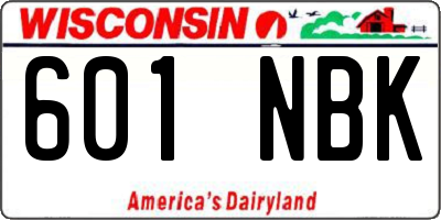 WI license plate 601NBK