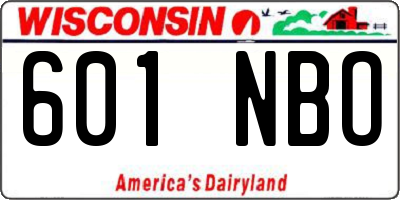 WI license plate 601NBO