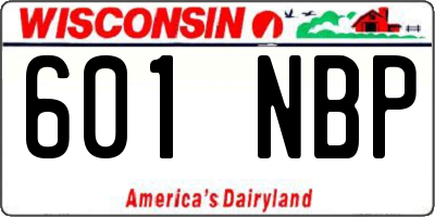 WI license plate 601NBP