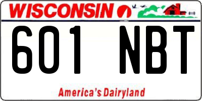 WI license plate 601NBT