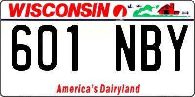 WI license plate 601NBY