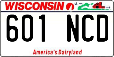 WI license plate 601NCD
