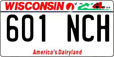 WI license plate 601NCH