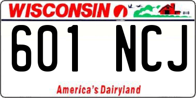 WI license plate 601NCJ