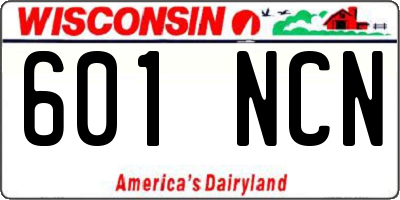 WI license plate 601NCN