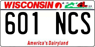 WI license plate 601NCS