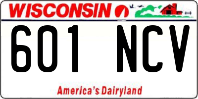 WI license plate 601NCV