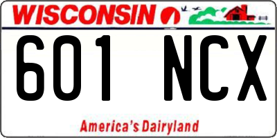 WI license plate 601NCX