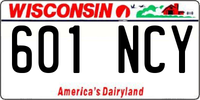 WI license plate 601NCY