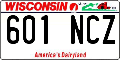 WI license plate 601NCZ