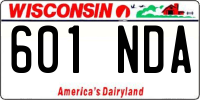WI license plate 601NDA