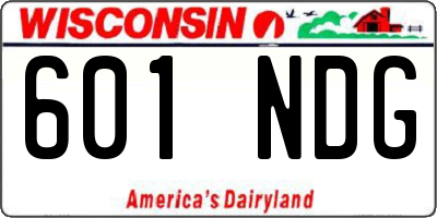 WI license plate 601NDG