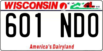 WI license plate 601NDO