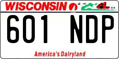 WI license plate 601NDP