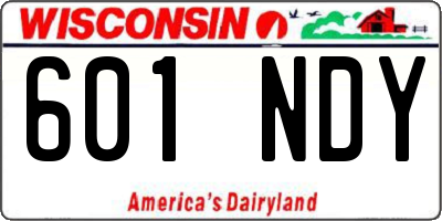 WI license plate 601NDY