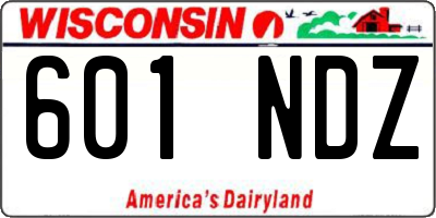 WI license plate 601NDZ