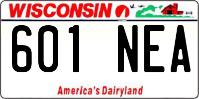 WI license plate 601NEA