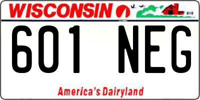 WI license plate 601NEG