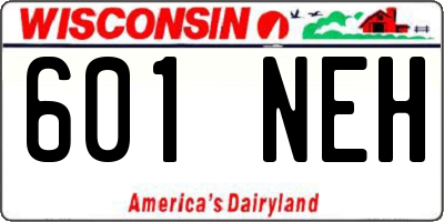 WI license plate 601NEH